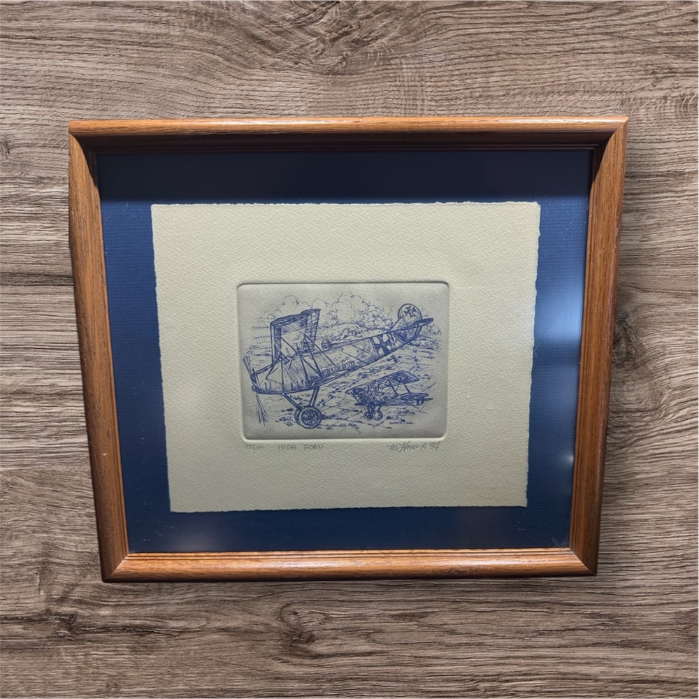 Marsha K. Howe Etching Print “High Tails”Fokker D.VII & Sopwith Camel Aircraft